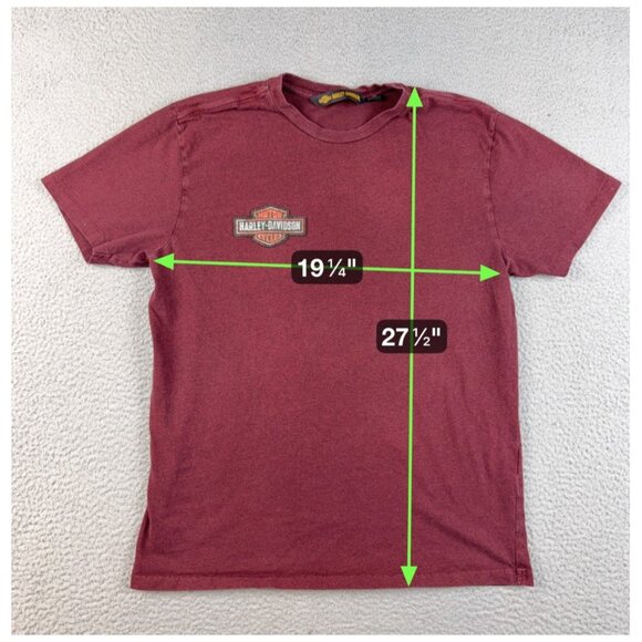 Harley Davidson Motorcycles Shirt Men's Large Embroidered Eagle Patch Burgundy - Picture 3 of 8